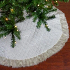 Northlight 48" Beige And Ivory Contemporary Christmas Tree Skirt -Northlight Shop northlight l85456 3 67899.1588369418