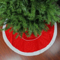 Northlight 48" Red And White Quilted Faux Fur Border Christmas Tree Skirt -Northlight Shop northlight l85492 2 91091.1588355825