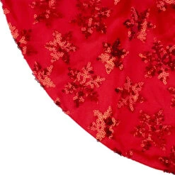Northlight 20" Red Sequin Snowflake Pattern Mini Christmas Tree Skirt -Northlight Shop northlight l85596 2 63828.1665610742