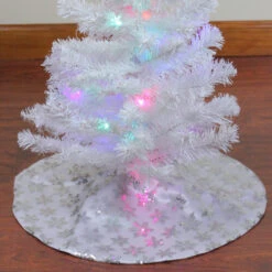 Northlight 20" White And Silver Sequin Snowflake Mini Christmas Tree Skirt -Northlight Shop northlight l85598 2 60260.1665346761