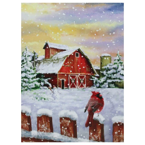 Northlight LED Back Lit Snowy Sunset Barn Scene Christmas Wall Art 15.75" X 12" 3 Northlight LED Back Lit Snowy Sunset Barn Scene Christmas Wall Art 15.75" X 12"
