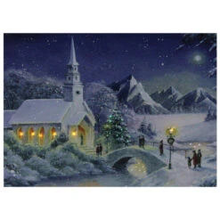 Northlight LED Fiber Optic Lighted Snow Covered Church Christmas Wall Art 15.75" X 12" -Northlight Shop northlight nj16539 1 88197.1588415647