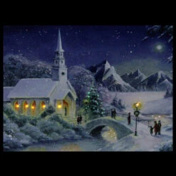 Northlight LED Fiber Optic Lighted Snow Covered Church Christmas Wall Art 15.75" X 12" -Northlight Shop northlight nj16539 2 32284.1588415648
