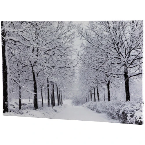 Northlight Fiber Optic Lighted Winter Lane Snowfall Christmas Canvas Wall Art 23.5" X 15.75" 3 Northlight Fiber Optic Lighted Winter Lane Snowfall Christmas Canvas Wall Art 23.5" X 15.75"