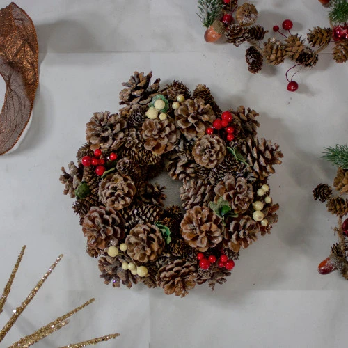 Northlight Pine Cones And Berries Artificial Christmas Wreath - 10.25-Inch, Unlit 4 Northlight Pine Cones And Berries Artificial Christmas Wreath - 10.25-Inch, Unlit - Image 2
