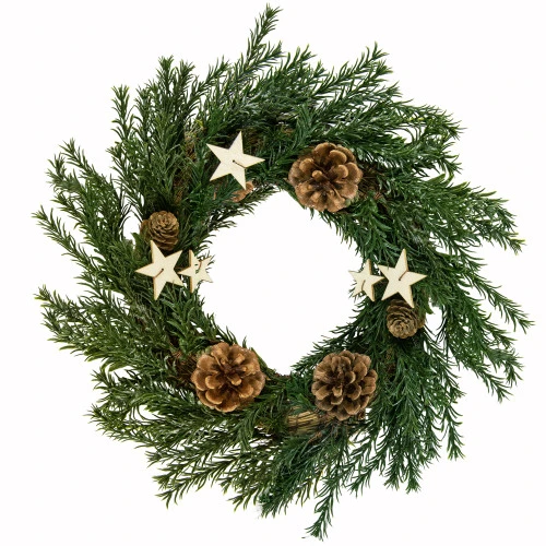Northlight Pine Cones And Stars Pine Sprig Christmas Wreath, 10-Inch, Unlit 3 Northlight Pine Cones And Stars Pine Sprig Christmas Wreath, 10-Inch, Unlit