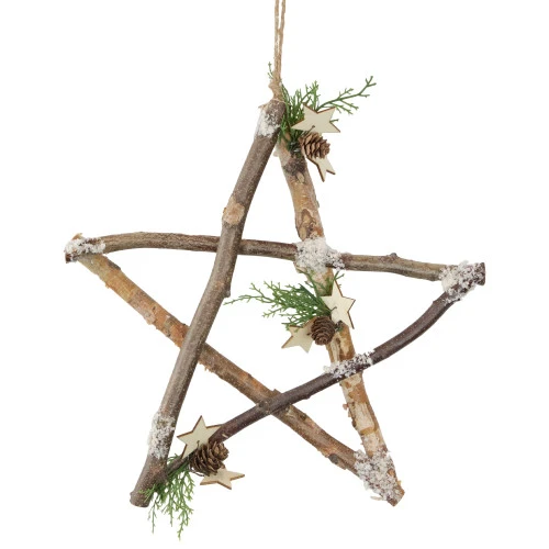 Northlight 13.75" Snowy Pinecone Branch Christmas Star Wall Decor 3 Northlight 13.75" Snowy Pinecone Branch Christmas Star Wall Decor