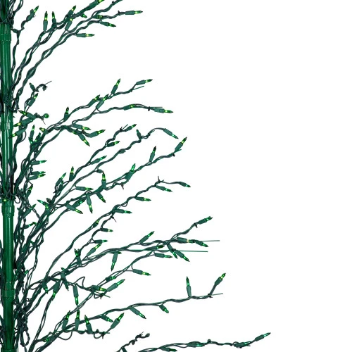 Northlight 6' Pre-Lit Green Cascade Twig Tree Christmas Outdoor Decor - Green Lights 4 Northlight 6' Pre-Lit Green Cascade Twig Tree Christmas Outdoor Decor - Green Lights - Image 2