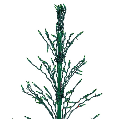 Northlight 6' Pre-Lit Green Cascade Twig Tree Christmas Outdoor Decor - Green Lights 5 Northlight 6' Pre-Lit Green Cascade Twig Tree Christmas Outdoor Decor - Green Lights - Image 3