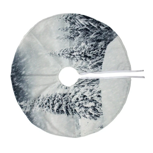 Northlight 23" White And Gray Snowy Woodland Scene Mini Christmas Tree Skirt 4 Northlight 23" White And Gray Snowy Woodland Scene Mini Christmas Tree Skirt - Image 2