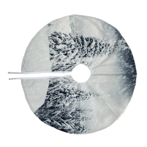 Northlight 23" White And Gray Snowy Woodland Scene Mini Christmas Tree Skirt 5 Northlight 23" White And Gray Snowy Woodland Scene Mini Christmas Tree Skirt - Image 3