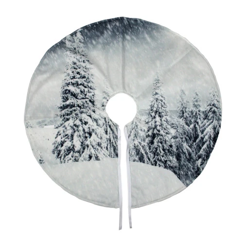 Northlight 23" White And Gray Snowy Woodland Scene Mini Christmas Tree Skirt 3 Northlight 23" White And Gray Snowy Woodland Scene Mini Christmas Tree Skirt