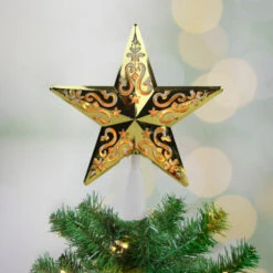 Northlight 8.5" Lighted Gold And White Star Cut-Out Design Christmas Tree Topper - Clear Lights -Northlight Shop northlight nl02627style 71522.1649952853