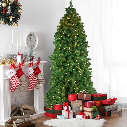 Northlight 7.5' Pre-Lit Slim Olympia Pine Artificial Christmas Tree - Warm White Lights 4 Northlight 7.5' Pre-Lit Slim Olympia Pine Artificial Christmas Tree - Warm White Lights - Image 2
