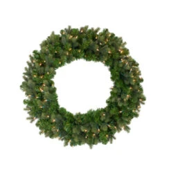 Northlight Pre-Lit Savannah Spruce Artificial Christmas Wreath - 36-Inch, Clear Lights