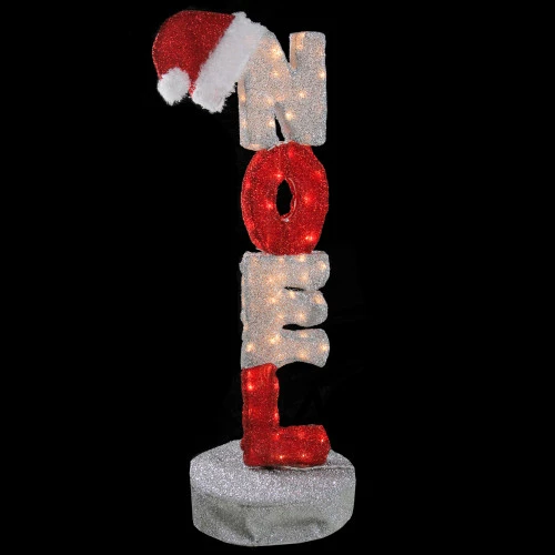 Northlight 41" Animated Red And Silver Lighted Noel Sign Christmas Outdoor Decoration 4 Northlight 41" Animated Red And Silver Lighted Noel Sign Christmas Outdoor Decoration - Image 2