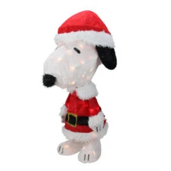 Northlight 24" Pre-Lit Peanuts Snoopy In Santa Suit Christmas Outdoor Decor - Clear Lights