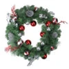 Northlight Red And Silver Ornaments Artificial Christmas Wreath - 24-Inch, Unlit -Northlight Shop northlight s84851 36317.1665580318