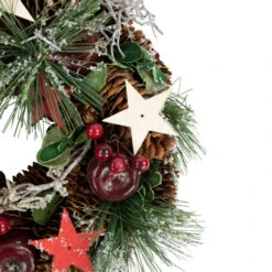 Northlight Apples, Stars And Pine Cones Frosted Artificial Christmas Wreath, 10-Inch, Unlit -Northlight Shop northlight sh03927 2 49202.1672824059