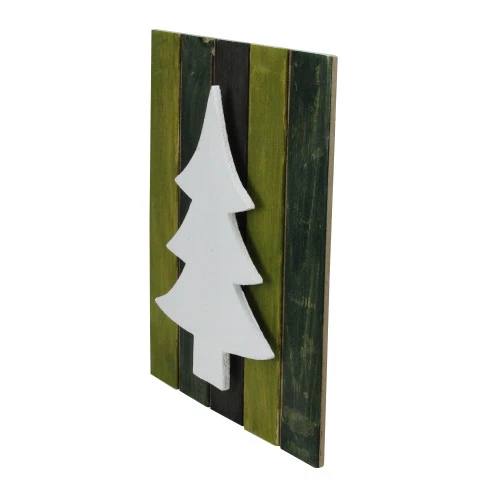 Northlight 13" Wood Tree On Green Washed Pallet Inspired Frame Christmas Wall Hanging 4 Northlight 13" Wood Tree On Green Washed Pallet Inspired Frame Christmas Wall Hanging - Image 2