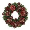 Northlight Red And Green Floral And Pine Cone Wooden Christmas Wreath - 13.5-Inch, Unlit 2 Northlight Red And Green Floral And Pine Cone Wooden Christmas Wreath - 13.5-Inch, Unlit -Northlight Shop northlight sh27135 57207.1588362642