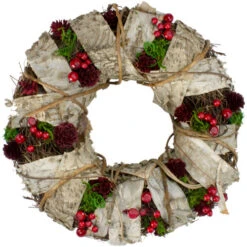 Northlight Natural Twig And Birch Wood Pine Cone Artificial Christmas Wreath - 13-Inch, Unlit