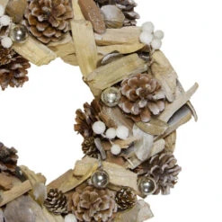 Northlight White Driftwood And Pine Cone Artificial Christmas Wreath - 13-Inch Unlit -Northlight Shop northlight sh36206 2 26085.1587644143