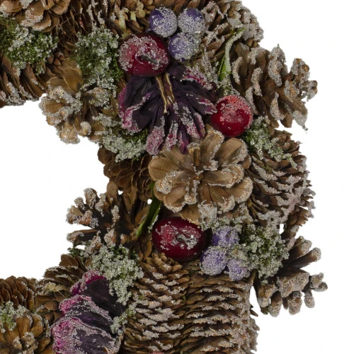 Northlight Iced Pine Cone And Berries With Botanicals Artificial Christmas Wreath, 13-Inch, Unlit 5 Northlight Iced Pine Cone And Berries With Botanicals Artificial Christmas Wreath, 13-Inch, Unlit - Image 3