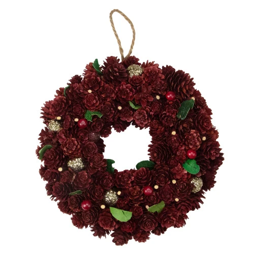 Northlight Red And Gold Pine Cone And Ornament Artificial Christmas Wreath, 9.5-Inch, Unlit 4 Northlight Red And Gold Pine Cone And Ornament Artificial Christmas Wreath, 9.5-Inch, Unlit -Northlight Shop northlight sh36244 86843.1665610746