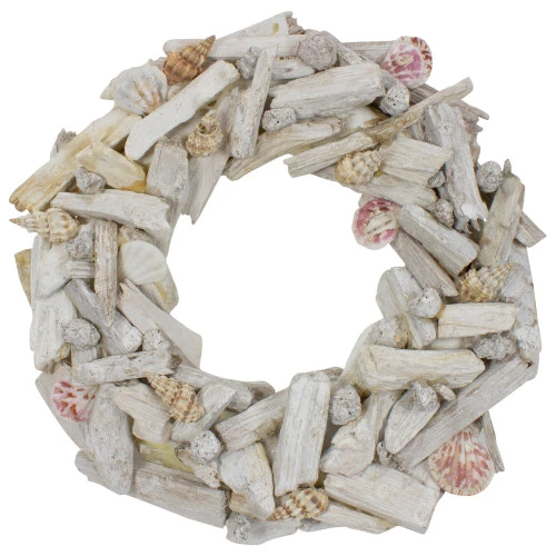 Northlight Nautical Driftwood And Seashell Summer Wreath, 12-Inch 3 Northlight Nautical Driftwood And Seashell Summer Wreath, 12-Inch