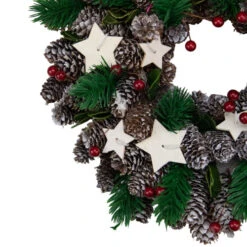 Northlight Pine Cone And Berries With Stars Artificial Christmas Wreath, 10-Inch, Unlit -Northlight Shop northlight sh86366 1 79072.1665610744