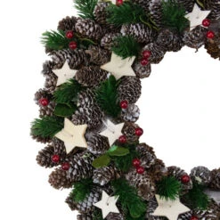 Northlight Pine Cone With Berries And Stars Artificial Christmas Wreath, 14-Inch, Unlit -Northlight Shop northlight sh86367 1 06408.1588370620