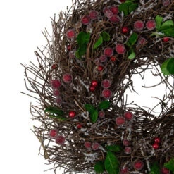 Northlight Frosted Brown Twig With Leaves And Berries Artificial Christmas Wreath - 13-Inch, Unlit -Northlight Shop northlight sh86370 1 22722.1588368914