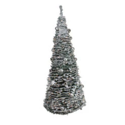 Northlight 6' Pre-Lit Flocked Pre-Decorated Pop-Up Artificial Christmas Tree