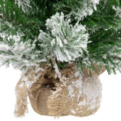 Northlight 22" Flocked Pine Full Artificial Christmas Tree In Burlap Base - Unlit -Northlight Shop northlight v03955 4new 89745.1670057375