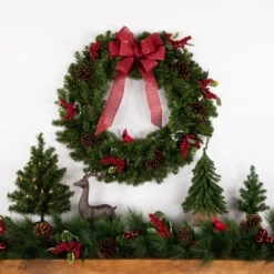 Northlight Pre-Lit Canadian Pine Artificial Christmas Wreath, 30-Inch, Clear Lights -Northlight Shop northlight v15839 styled2 21145.1689085520