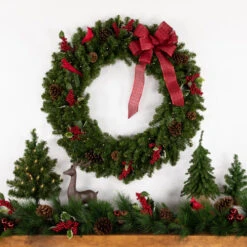 Northlight Pre-Lit Canadian Pine Artificial Christmas Double Wreath, 36-Inch, Clear LED Lights -Northlight Shop northlight v15841 styled2 29082.1689085520
