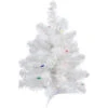 Northlight 18" Pre-Lit Snow White Artificial Christmas Tree, Multi Lights