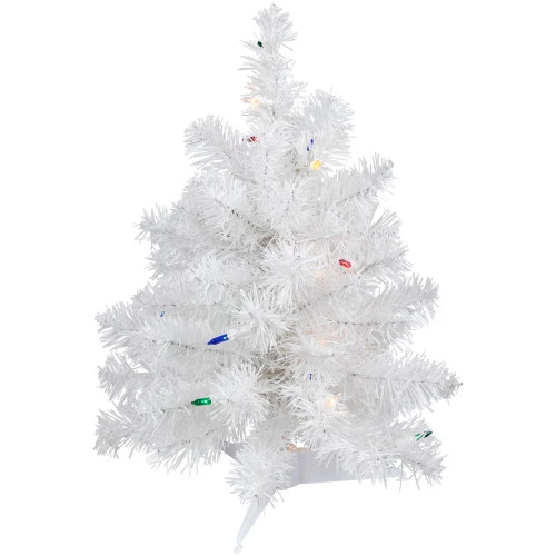 Northlight 18" Pre-Lit Snow White Artificial Christmas Tree, Multi Lights 3 Northlight 18" Pre-Lit Snow White Artificial Christmas Tree, Multi Lights