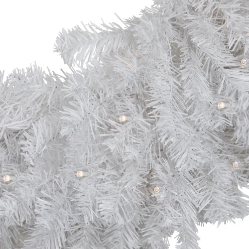 Northlight Pre-Lit LED White Canadian Pine Artificial Christmas Wreath, 30-Inch, Clear Lights 6 Northlight Pre-Lit LED White Canadian Pine Artificial Christmas Wreath, 30-Inch, Clear Lights - Image 4