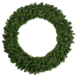 Northlight Pre-Lit Canadian Pine Artificial Christmas Wreath - 48-Inch, Clear Lights