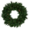 Northlight Pre-Lit White Valley Pine Artificial Christmas Wreath With Pinecones, 36-Inch, Clear Lights -Northlight Shop northlight v15936 01 91827.1691247506