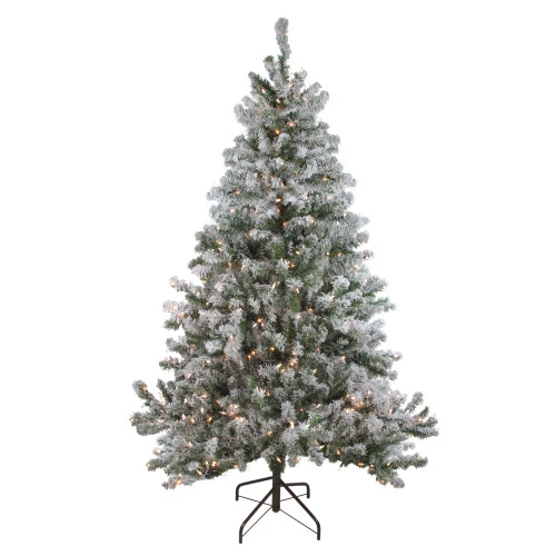 Northlight 6' Pre-Lit Medium Flocked Balsam Pine Artificial Christmas Tree - Clear Lights 3 Northlight 6' Pre-Lit Medium Flocked Balsam Pine Artificial Christmas Tree - Clear Lights
