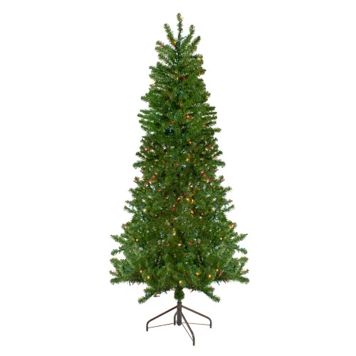 Northlight 6.5' Pre-Lit Canadian Pine Slim Artificial Christmas Wall Tree - Multicolor Lights 3 Northlight 6.5' Pre-Lit Canadian Pine Slim Artificial Christmas Wall Tree - Multicolor Lights