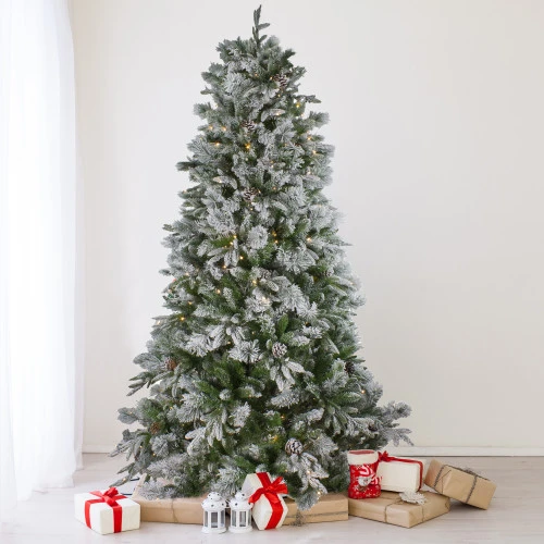 Northlight 6.5' Pre-Lit LED Full Mixed Rosemary Emerald Angel Pine Artificial Christmas Tree - Clear Lights 4 Northlight 6.5' Pre-Lit LED Full Mixed Rosemary Emerald Angel Pine Artificial Christmas Tree - Clear Lights - Image 2