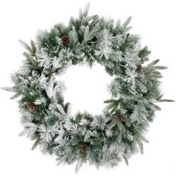 Northlight Flocked Rosemary Emerald Angel Pine Artificial Christmas Wreath - 30-Inch, Unlit
