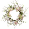 Northlight 18-Inch Pink And Green Hydrangeas With Cotton Artificial Floral Wreath -Northlight Shop northlight vm18629 updated 98094.1621447476
