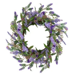 Northlight Lavender Artificial Spring Floral Wreath, Purple And Green - 18-Inch