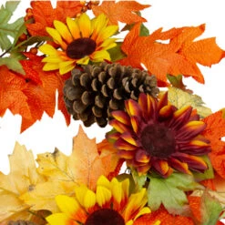 Northlight Sunflower And Pine Cone Artificial Thanksgiving Wreath - 24-Inch, Unlit -Northlight Shop northlight vm26529 4 58829.1665610426