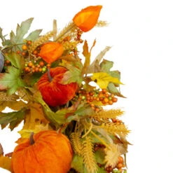 Northlight Velvet Pumpkins And Wheat Artificial Fall Harvest Wreath - 24-Inch, Unlit -Northlight Shop northlight vm26532 4 38594.1665519921